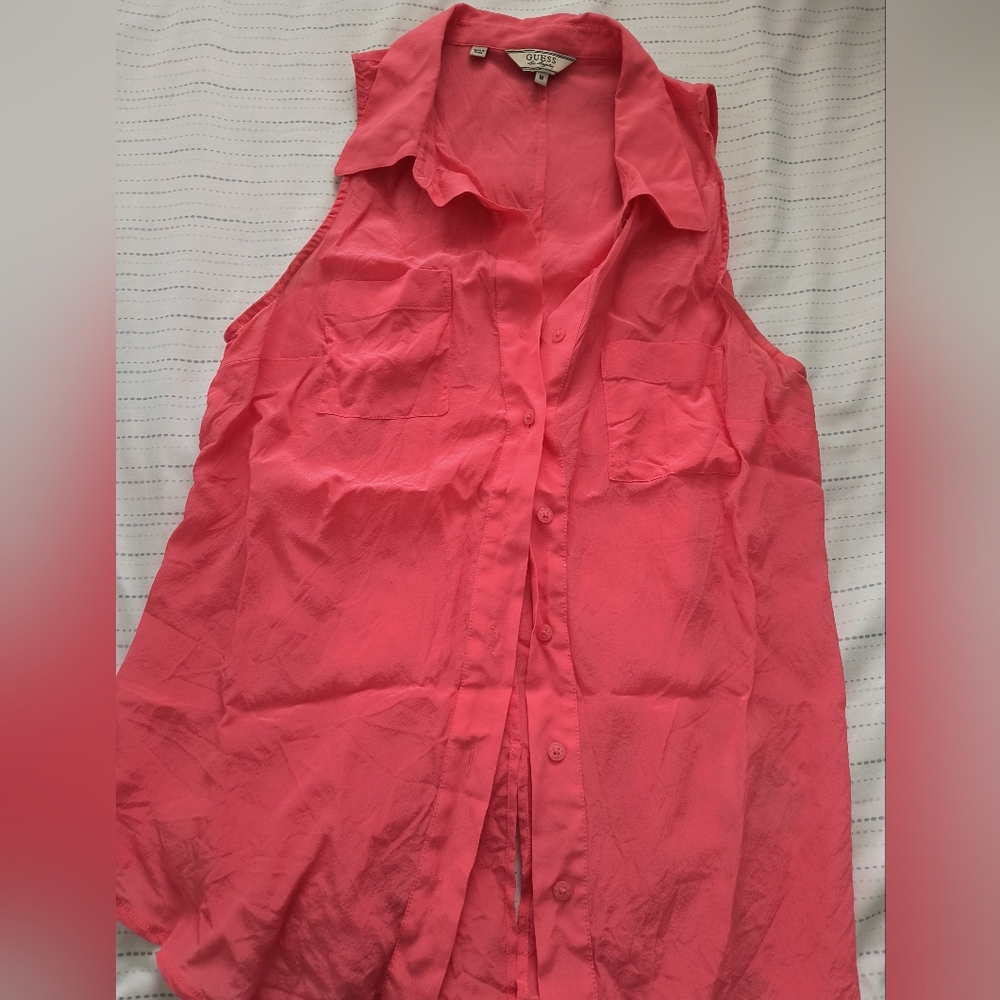 GUESS HOT PINK sleeveless shirt